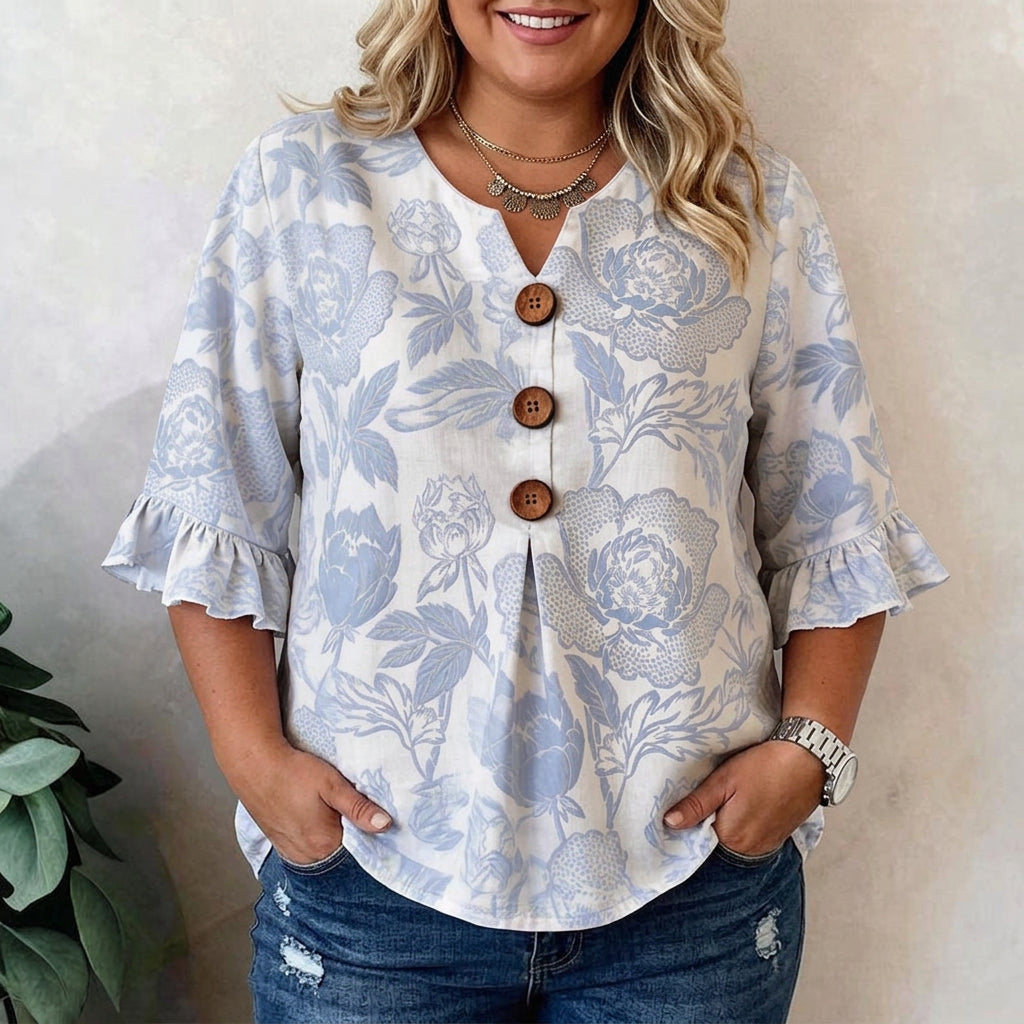Aria | Blusa con estampado floral vintage