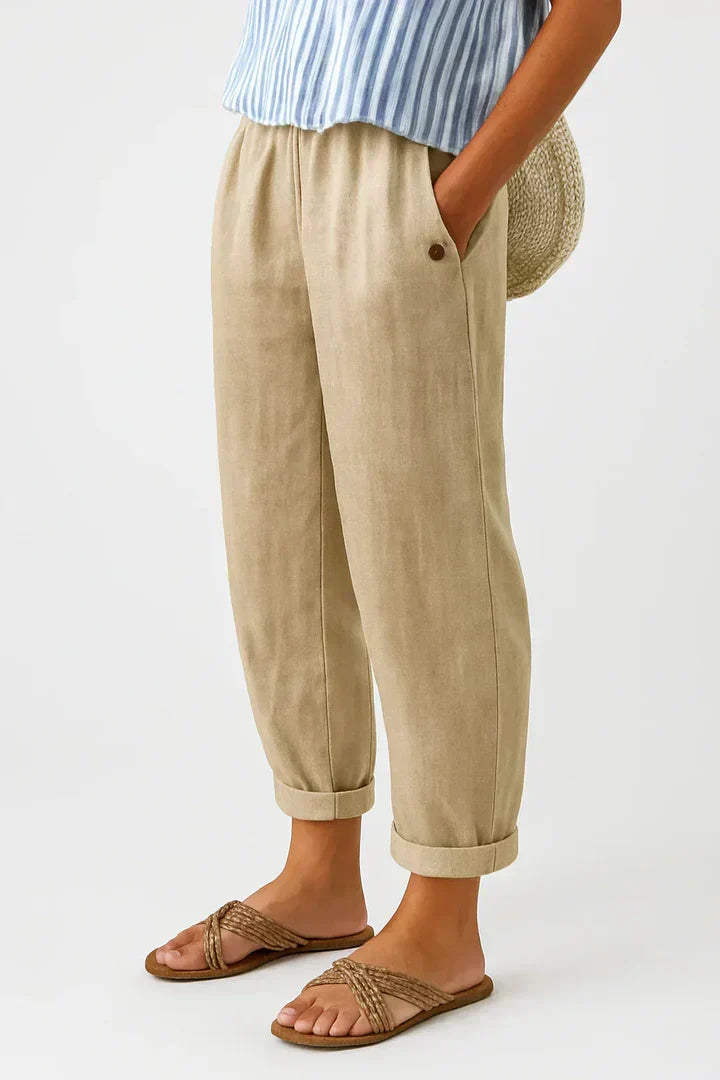 Estela| Pantalones atemporales con efecto lino