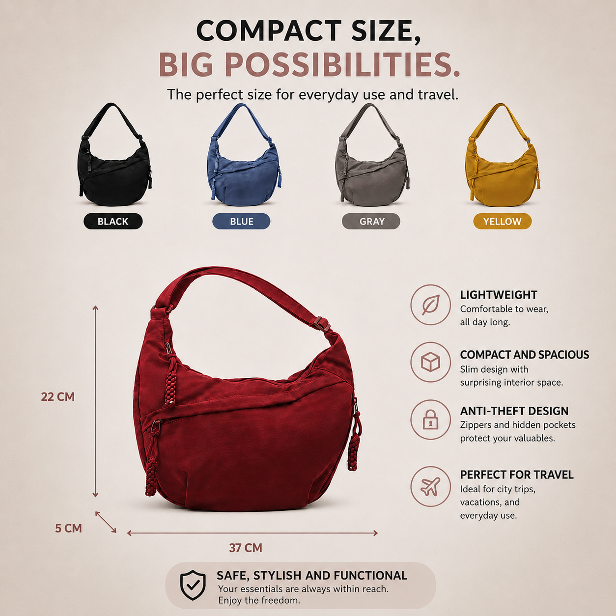 Aria | Bolso de hombro negro