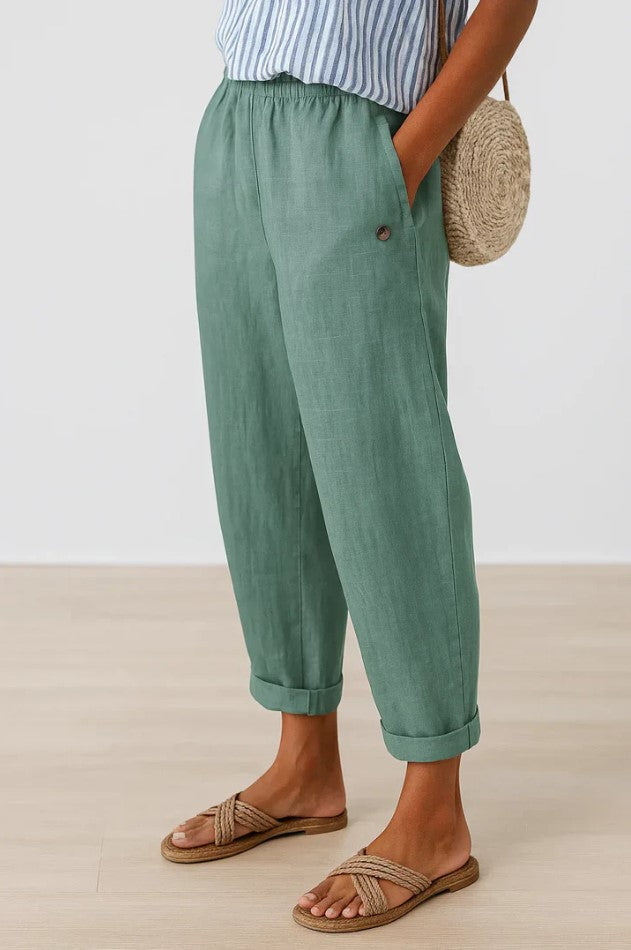 Estela| Pantalones atemporales con efecto lino