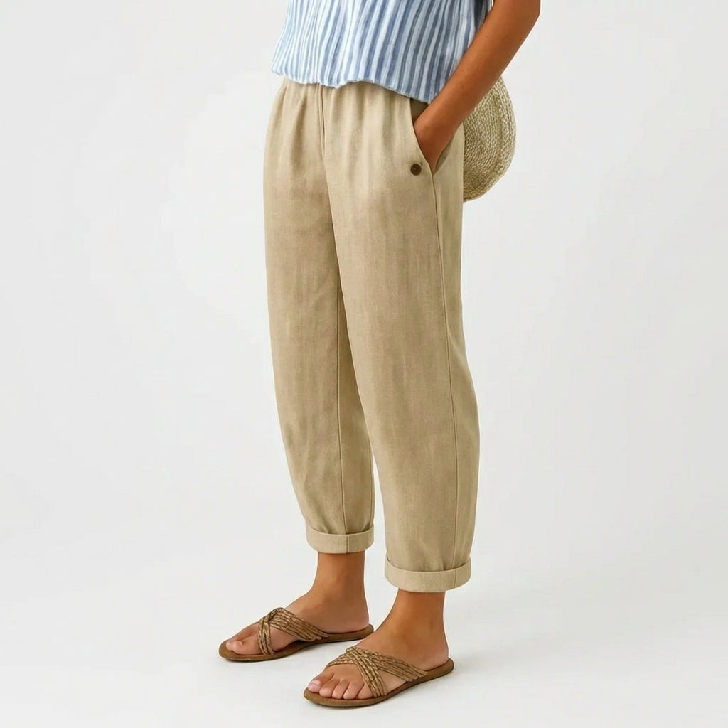 Estela| Pantalones atemporales con efecto lino